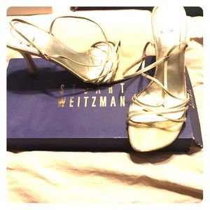 Gold Stuart Weitzman heels